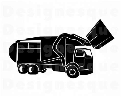 Download Free Garbage truck, construction theme truck SVG, PNG, EPS, DXF, PDF Cameo
